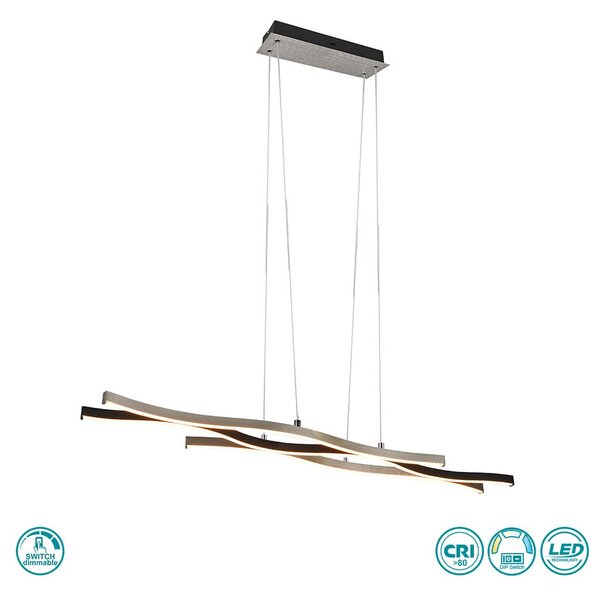 Φωτιστικό Κρεμαστό Trio Lighting Blaze 341210305 Βουρτσιστό Αλουμίνιο-Μαύρο Ματ