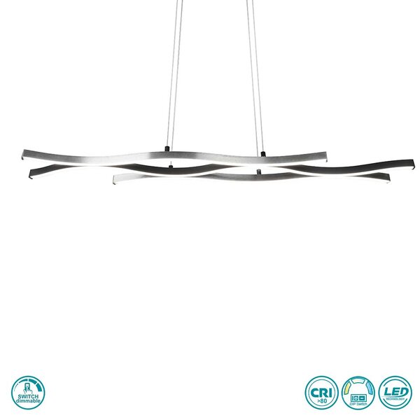 Φωτιστικό Κρεμαστό Trio Lighting Blaze 341210305 Βουρτσιστό Αλουμίνιο-Μαύρο Ματ