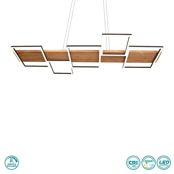 Φωτιστικό Κρεμαστό Trio Lighting Harper 322910532 Μαύρο Ματ - Ξύλο