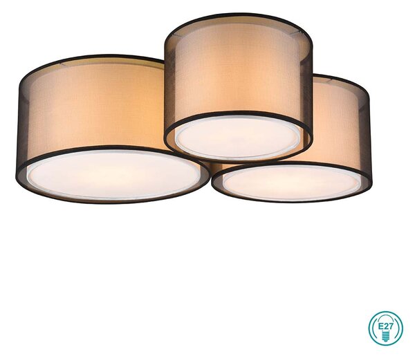 Φωτιστικό Οροφής Trio Lighting Burton 611490332 Μαύρο - Λευκό