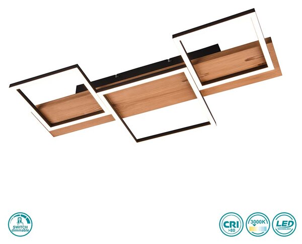 Φωτιστικό Οροφής Trio Lighting Harper 622910332 Μαύρο Ματ - Ξύλο