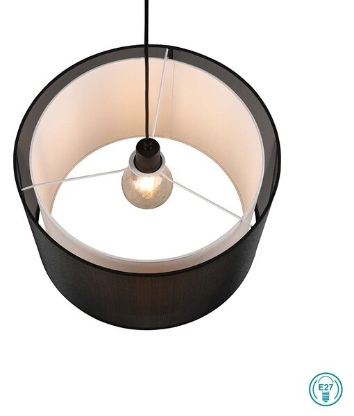 Φωτιστικό Κρεμαστό Trio Lighting Burton 311400132 Μαύρο - Λευκό