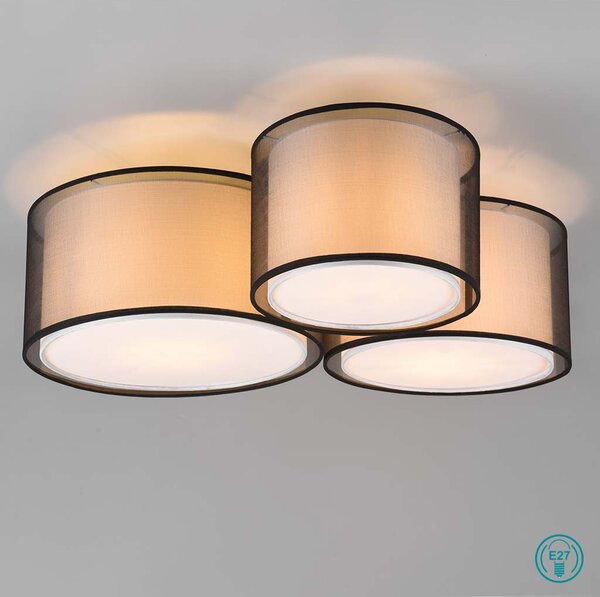 Φωτιστικό Οροφής Trio Lighting Burton 611490332 Μαύρο - Λευκό