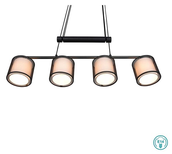 Φωτιστικό Κρεμαστό Trio Lighting Burton 311400432 Μαύρο - Λευκό