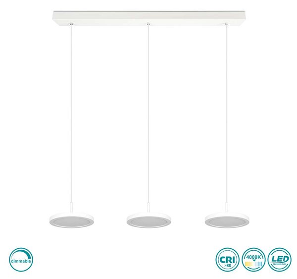 Φωτιστικό Κρεμαστό Trio Lighting Tray 340910331 Λευκό Ματ (4000K)