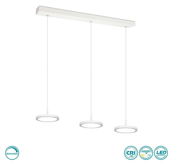 Φωτιστικό Κρεμαστό Trio Lighting Tray 340910331 Λευκό Ματ (4000K)