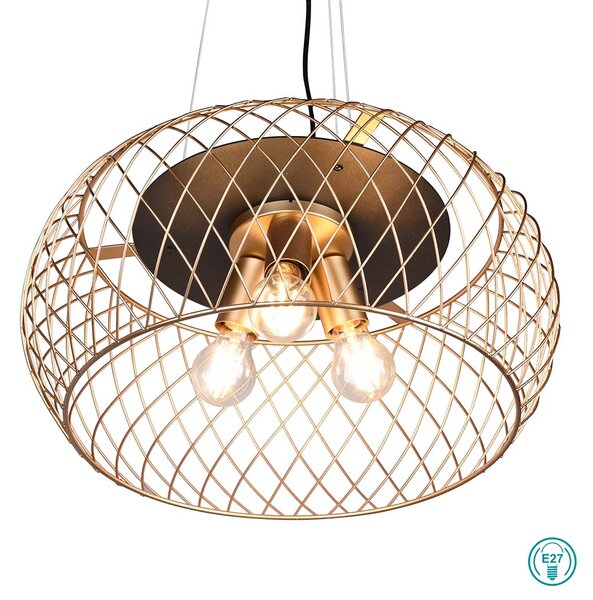 Φωτιστικό Κρεμαστό Trio Lighting Tamil 311100308 Χρυσό Ματ - Μαύρο Ματ