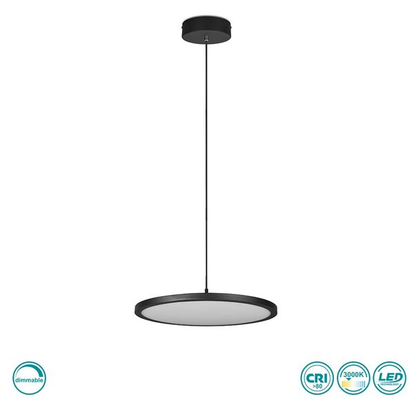 Φωτιστικό Κρεμαστό Trio Lighting Tray 340910132 Μαύρο Ματ (3000K)