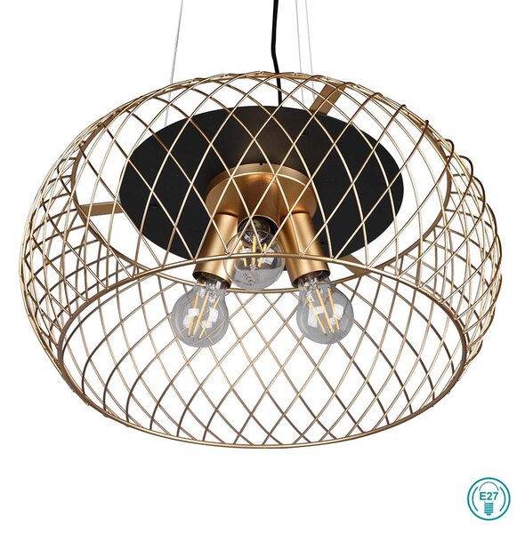 Φωτιστικό Κρεμαστό Trio Lighting Tamil 311100308 Χρυσό Ματ - Μαύρο Ματ