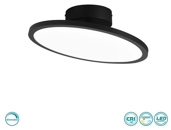 Φωτιστικό Οροφής Trio Lighting Tray 640910132 Μαύρο Ματ (3000K)