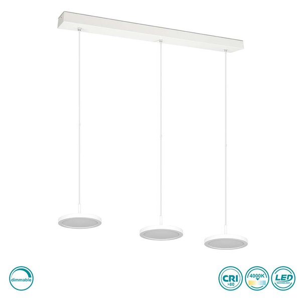 Φωτιστικό Κρεμαστό Trio Lighting Tray 340910331 Λευκό Ματ (4000K)