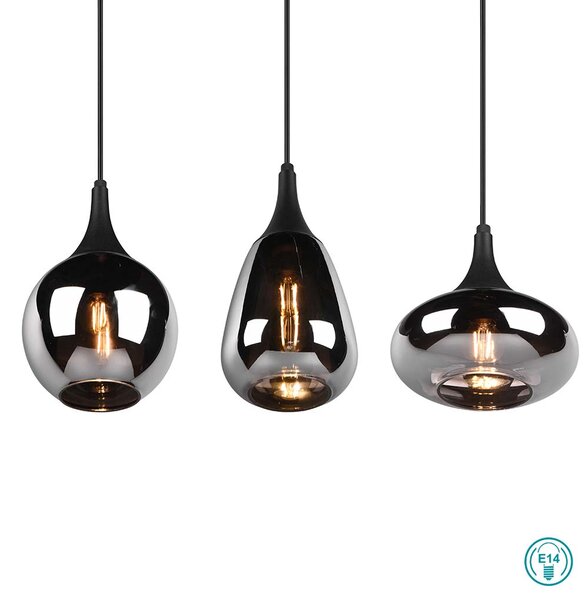 Φωτιστικό Κρεμαστό Trio Lighting Lumina 317000332 Μαύρο Ματ