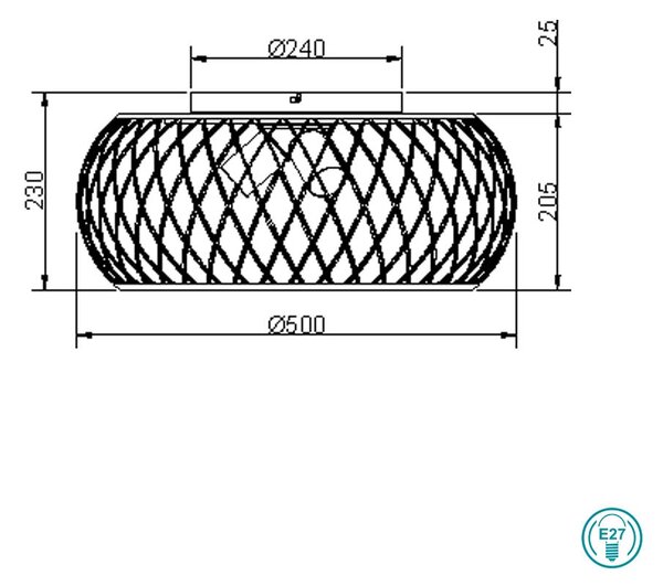 Φωτιστικό Οροφής Trio Lighting Tamil 611100367 Γκρι Πατίνα - Ξύλο