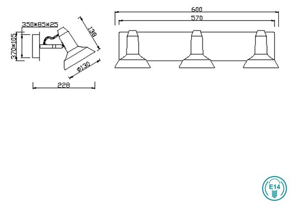 Σποτ Trio Lighting Roxie 811900332 Μαύρο Ματ