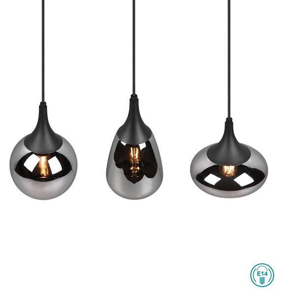 Φωτιστικό Κρεμαστό Trio Lighting Lumina 317000332 Μαύρο Ματ