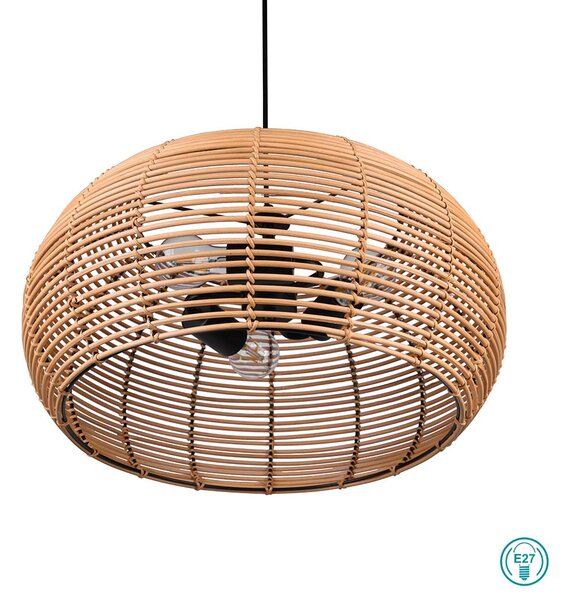 Φωτιστικό Κρεμαστό Vintage Industrial Trio Lighting Inga 312200336 Φυσικό Rattan