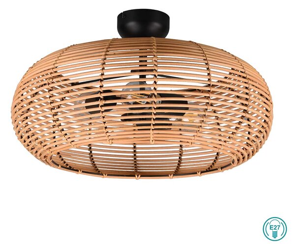 Φωτιστικό Οροφής Vintage Industrial Trio Lighting Inga 612200336 Φυσικό Rattan