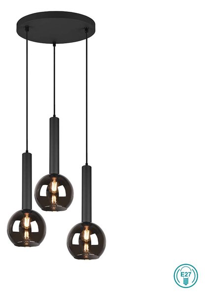 Φωτιστικό Κρεμαστό Trio Lighting Clayton 310390332 Μαύρο Ματ