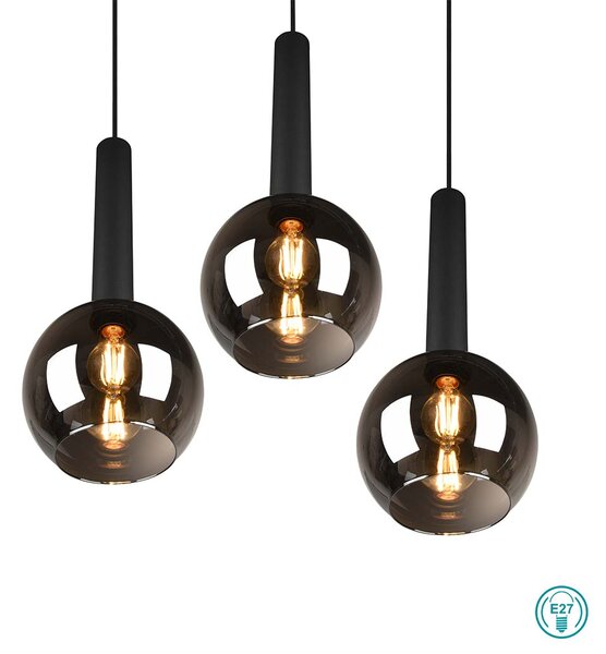 Φωτιστικό Κρεμαστό Trio Lighting Clayton 310390332 Μαύρο Ματ