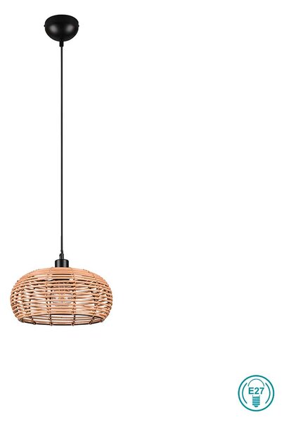 Φωτιστικό Κρεμαστό Vintage Industrial Trio Lighting Inga 312200136 Φυσικό Rattan