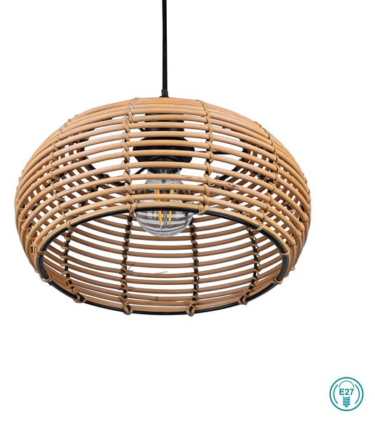 Φωτιστικό Κρεμαστό Vintage Industrial Trio Lighting Inga 312200136 Φυσικό Rattan