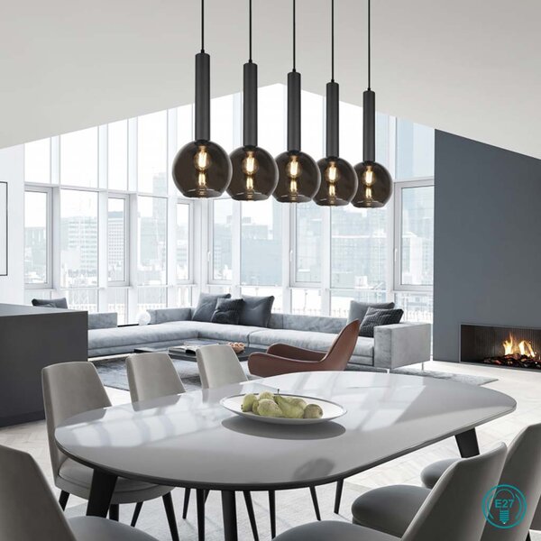 Φωτιστικό Κρεμαστό Trio Lighting Clayton 310300532 Μαύρο Ματ