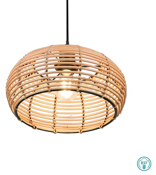 Φωτιστικό Κρεμαστό Vintage Industrial Trio Lighting Inga 312200136 Φυσικό Rattan