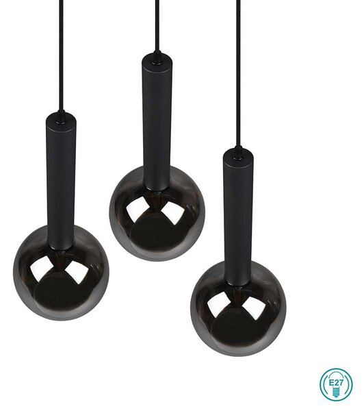 Φωτιστικό Κρεμαστό Trio Lighting Clayton 310390332 Μαύρο Ματ