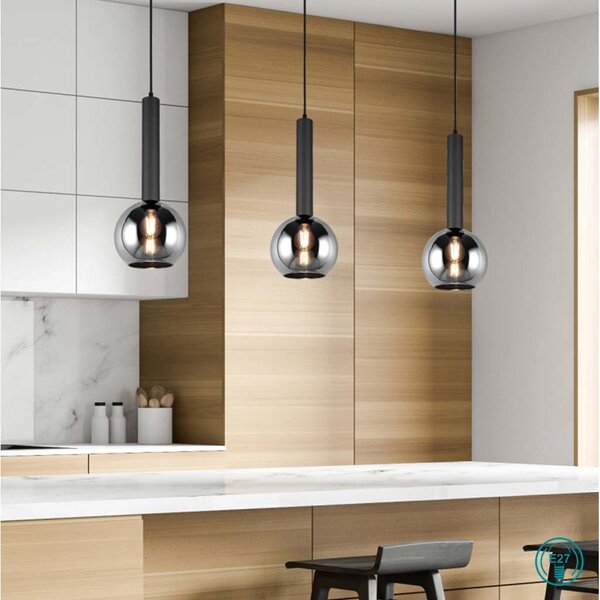 Φωτιστικό Κρεμαστό Trio Lighting Clayton 310300132 Μαύρο Ματ