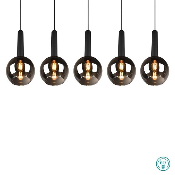 Φωτιστικό Κρεμαστό Trio Lighting Clayton 310300532 Μαύρο Ματ