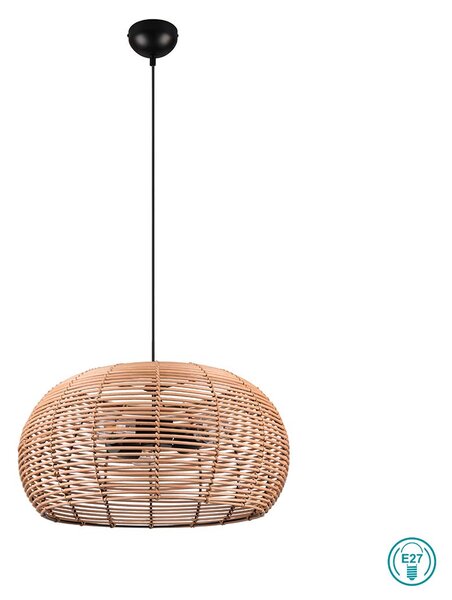 Φωτιστικό Κρεμαστό Vintage Industrial Trio Lighting Inga 312200336 Φυσικό Rattan