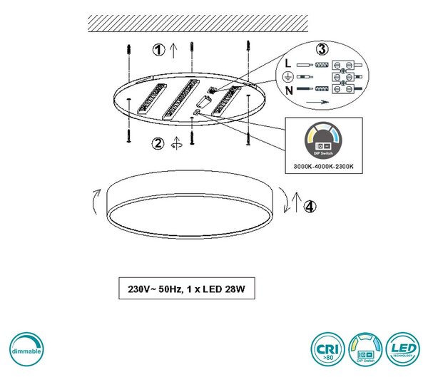 Φωτιστικό Οροφής Trio Lighting Waco 627413031 Λευκό Ματ