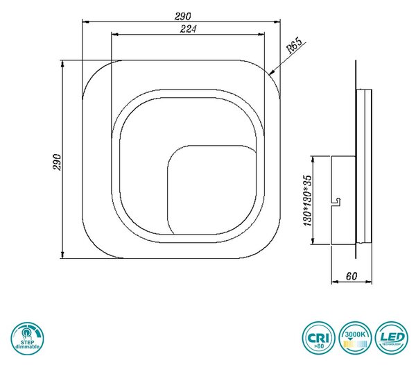 Απλίκα Trio Lighting Lugo 242910180 Μαύρο Ματ - Χρυσό