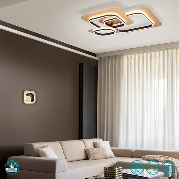 Φωτιστικό Οροφής Trio Lighting Lugo 642910380 Μαύρο Ματ - Χρυσό