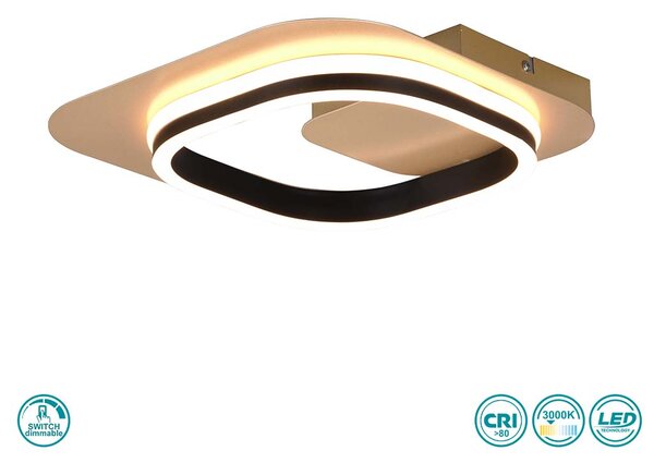 Απλίκα Trio Lighting Lugo 242910180 Μαύρο Ματ - Χρυσό