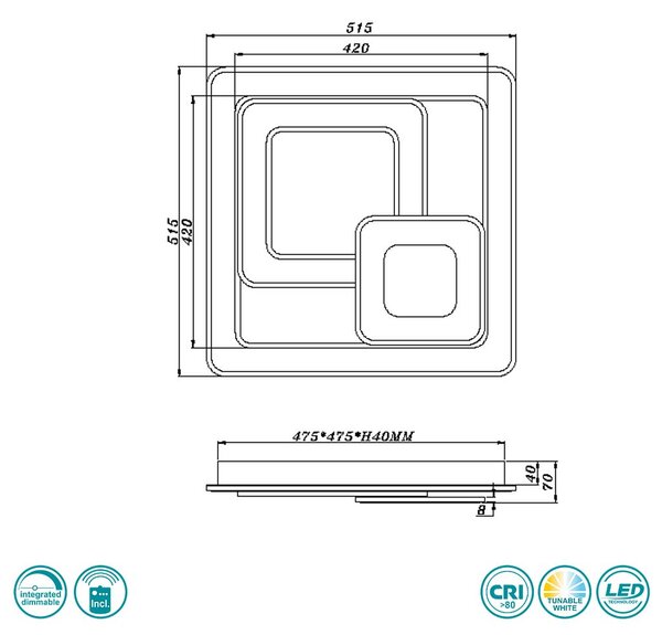 Φωτιστικό Οροφής Trio Lighting Mita 629219331