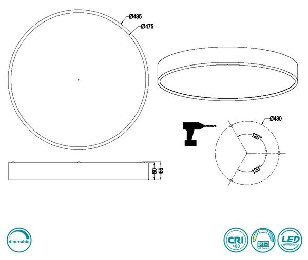 Φωτιστικό Οροφής Trio Lighting Waco 627415032 Μαύρο Ματ