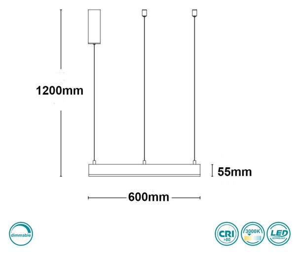 Φωτιστικό Κρεμαστό Sole Luce Motif 2060460919 Χρυσό Ματ - Dimmable