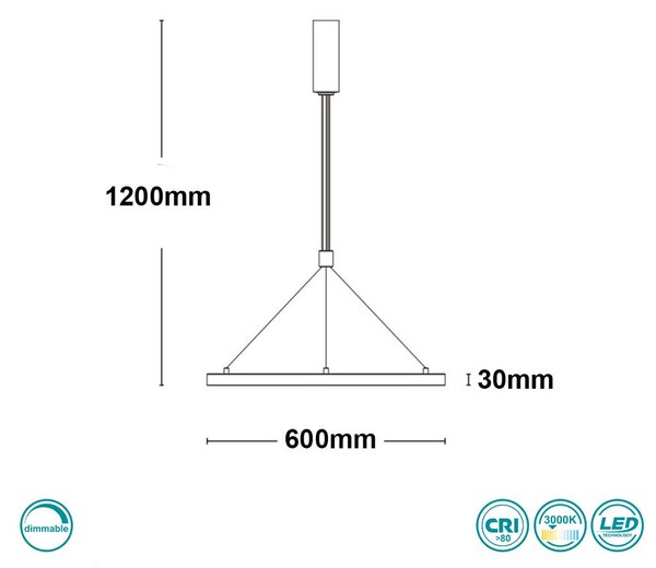 Φωτιστικό Κρεμαστό Sole Luce Empatia 2065372719 Λευκό Ματ - Dimmable