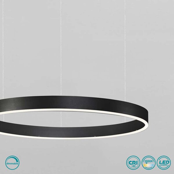 Φωτιστικό Κρεμαστό Sole Luce Motif 2060480919 Μαύρο Ματ - Dimmable