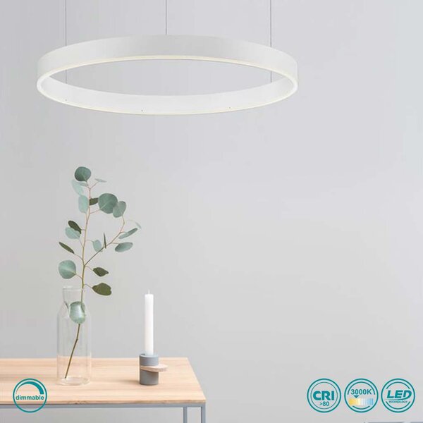 Φωτιστικό Κρεμαστό Sole Luce Motif 2060470919 Λευκό Ματ - Dimmable