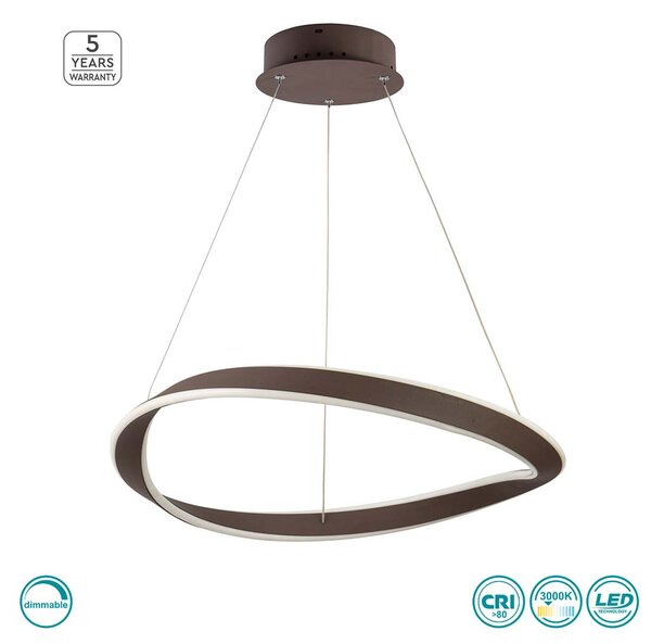 Φωτιστικό Κρεμαστό Home Lighting Mateo 77-8128 Καφέ Dimmable