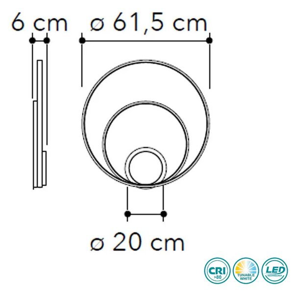 Φωτιστικό Οροφής Fan Europe Diem-PL-NER 8031414884766 Μαύρο (Tunable White)