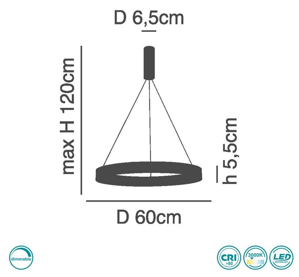 Φωτιστικό Κρεμαστό Home Lighting Amaya 77-8144 Νίκελ Ματ Dimmable