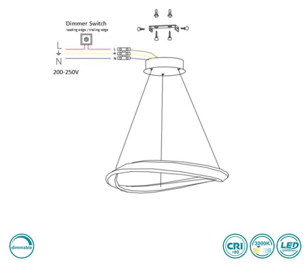 Φωτιστικό Κρεμαστό Home Lighting Mateo 77-8128 Καφέ Dimmable