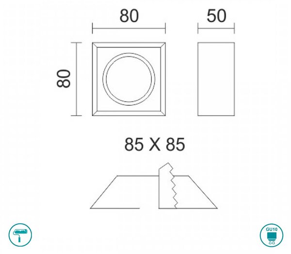 Φωτιστικό Σποτ Χωνευτό Γύψινο Spot Light Matos 6400