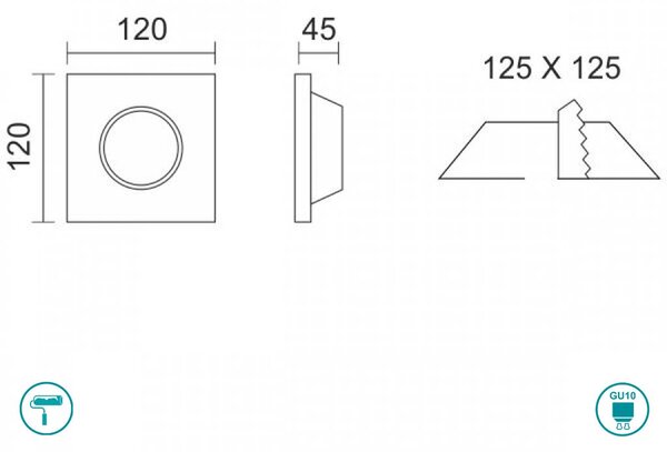 Φωτιστικό Σποτ Χωνευτό Γύψινο Spot Light Matos 5976