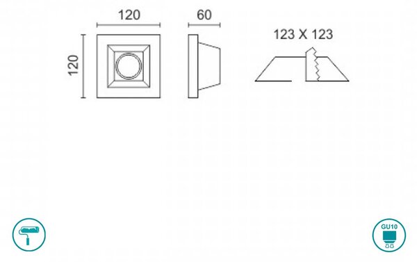 Φωτιστικό Σποτ Χωνευτό Γύψινο Spot Light Matos 5629