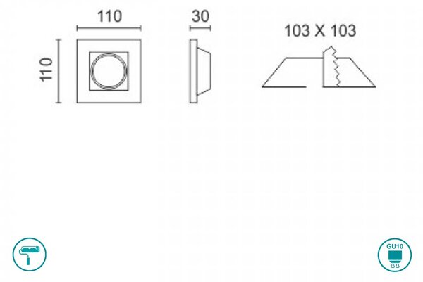 Φωτιστικό Σποτ Χωνευτό Γύψινο Spot Light Matos 5631