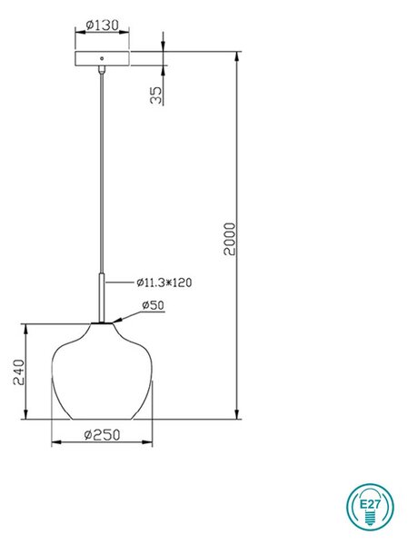 Φωτιστικό Κρεμαστό La Mia Luce Gallura 3722-40-167 Σαμπανιζέ